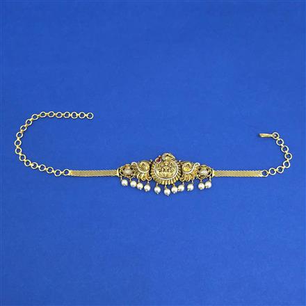 Antique Moti Baju Band With Matte Gold Plating