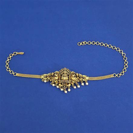 Antique Moti Baju Band with Matte Gold Plating