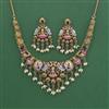 Antique Temple Necklace with Matte Gold Plating