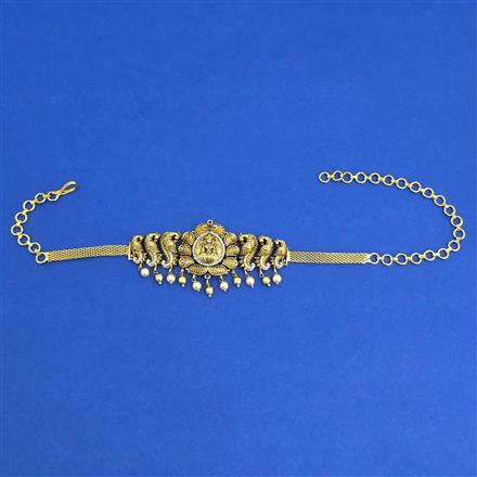 Antique Moti Baju Band with Matte Gold Plating