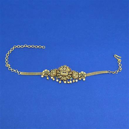 Antique Moti Baju Band with Matte Gold Plating