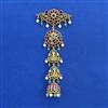 Antique Moti Hair Brooch with Matte Gold Plating