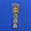 Antique Moti Hair Brooch with Matte Gold Plating