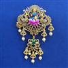 Antique Moti Hair Brooch with Matte Gold Plating