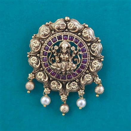 Antique Classic Hair Brooch with Matte Gold Plating