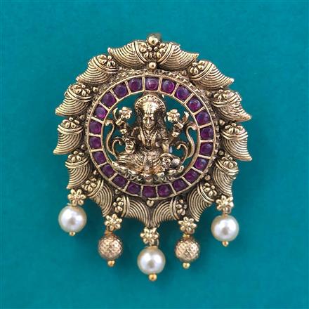 Antique Classic Hair Brooch with Matte Gold Plating