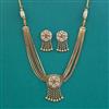 Antique Moti Necklace with Matte Gold Plating