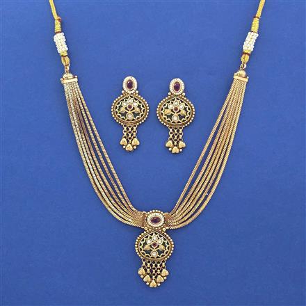 Antique Heritage Necklace With Matte Gold Plating