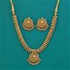 Antique Plain Gold Necklace with Matte Gold Plating