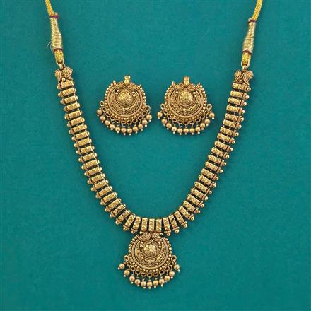 Antique Plain Gold Necklace with Matte Gold Plating