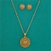 Antique Classic Pendant Set with Matte Gold Plating