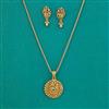 Antique Classic Pendant Set with Matte Gold Plating