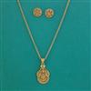 Antique Classic Pendant Set with Matte Gold Plating