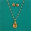 Antique Classic Pendant Set with Matte Gold Plating