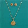 Antique Classic Pendant Set with Matte Gold Plating