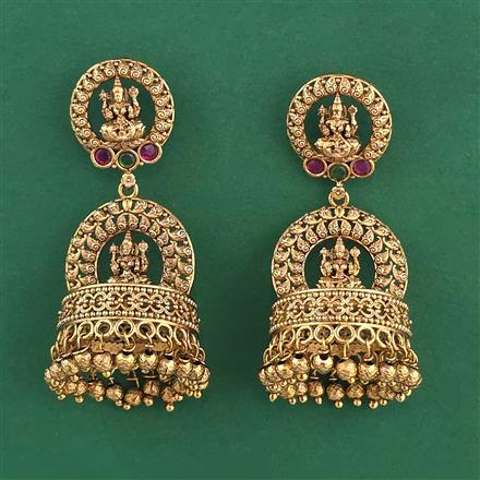 Antique Jhumki with Matte Gold Plating
