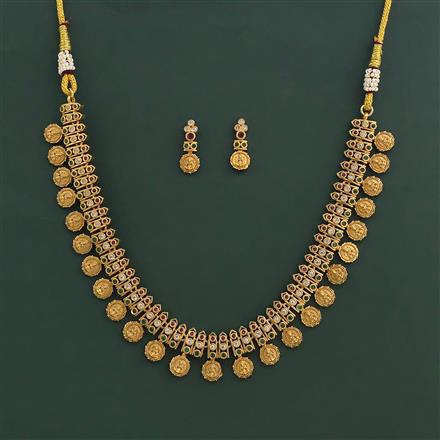 Antique Classic Necklace with Matte Gold Plating
