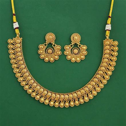 Antique Plain Gold Necklace with Gold Plating