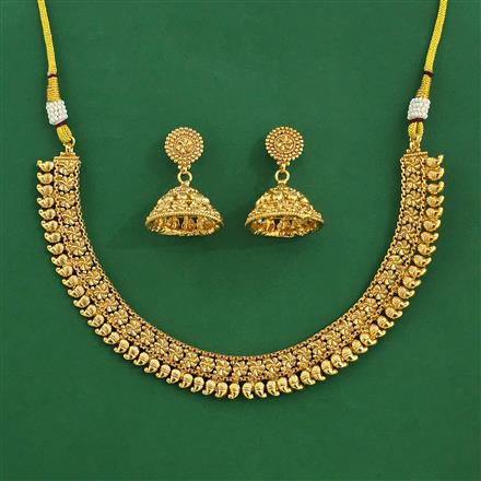 Antique Plain Gold Necklace with Gold Plating