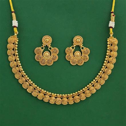 Antique Plain Gold Necklace with Gold Plating
