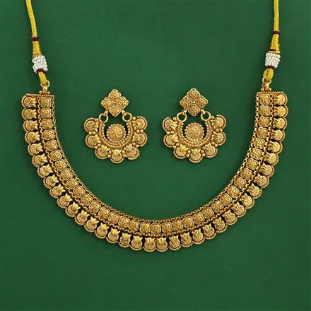 Antique Plain Gold Necklace with Gold Plating