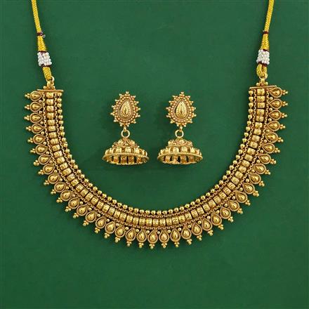 Antique Plain Gold Necklace with Gold Plating