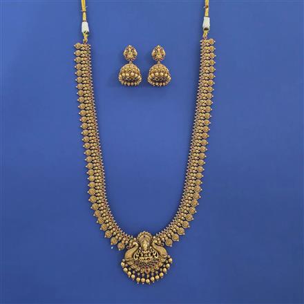 Antique Temple Necklace with Matte Gold Plating