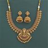 Antique South Indian Necklace with Matte Gold Plating