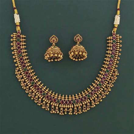 Antique Classic Necklace with Matte Gold Plating