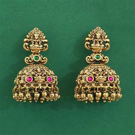 Antique Jhumki with Matte Gold Plating