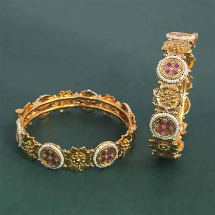 Antique 2 Pc Openable Bangles with Gold Plating