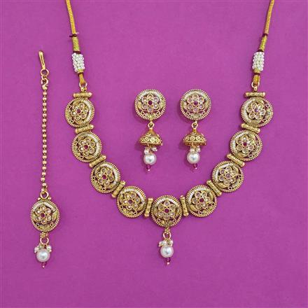 Antique Moti Necklace with Gold Plating