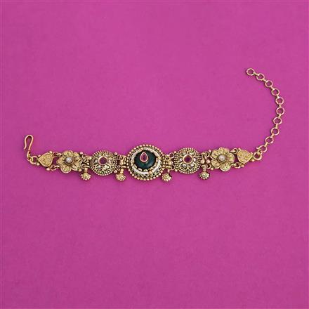 Antique Moti Bracelet with Matte Gold Plating