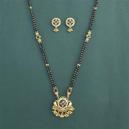 Antique Classic Mangalsutra with Matte Gold Plating