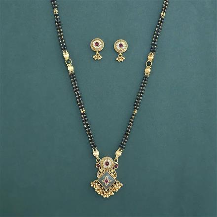 Antique Classic Mangalsutra with Matte Gold Plating