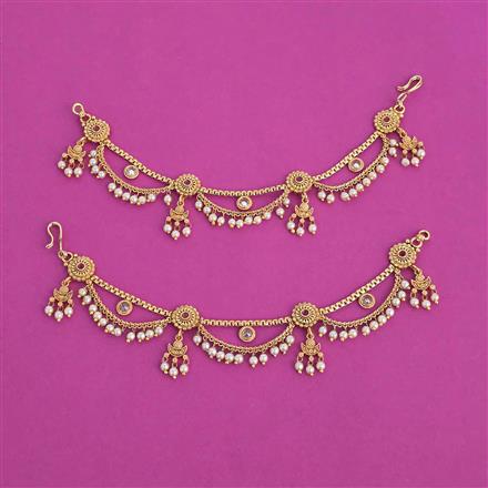 Antique Moti Ear Chain with Gold Plating