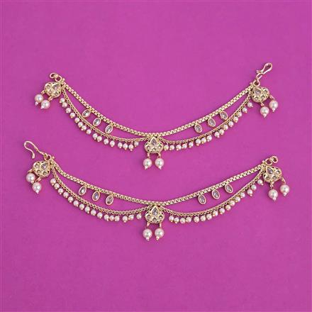 Antique Moti Ear Chain with Gold Plating