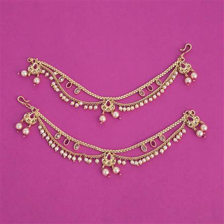 Antique Moti Ear Chain with Gold Plating