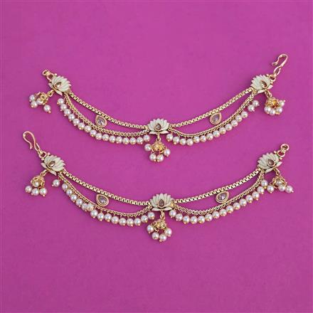 Antique Moti Ear Chain with Gold Plating
