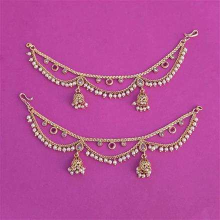 Antique Moti Ear Chain with Gold Plating