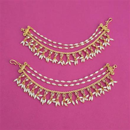 Antique Moti Ear Chain with Gold Plating