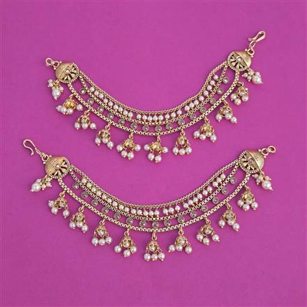 Antique Moti Ear Chain with Gold Plating