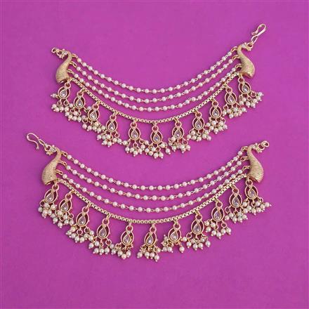 Antique Moti Ear Chain with Gold Plating