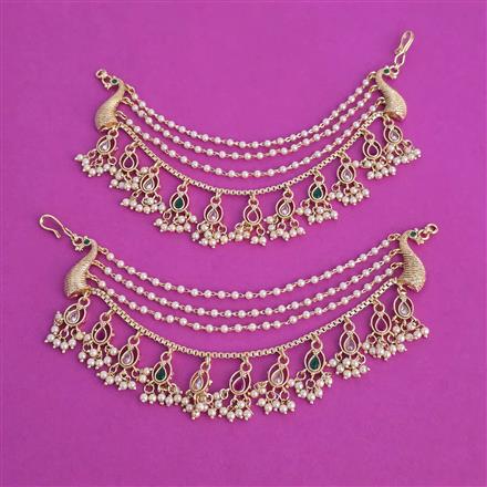 Antique Moti Ear Chain with Gold Plating