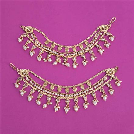 Antique Moti Ear Chain with Gold Plating