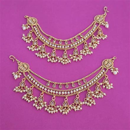 Antique Moti Ear Chain with Gold Plating