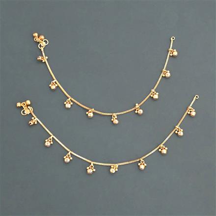 Antique Plain Gold Payal with Gold Plating