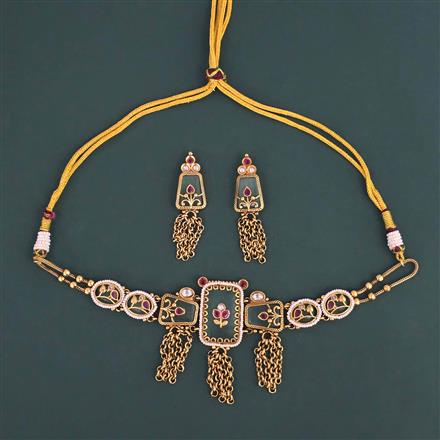 Antique Moti Necklace with Gold Plating