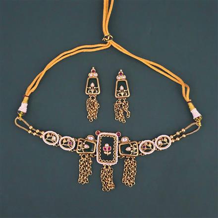 Antique Moti Necklace with Gold Plating
