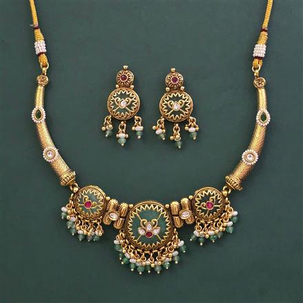 Antique Moti Necklace with Gold Plating